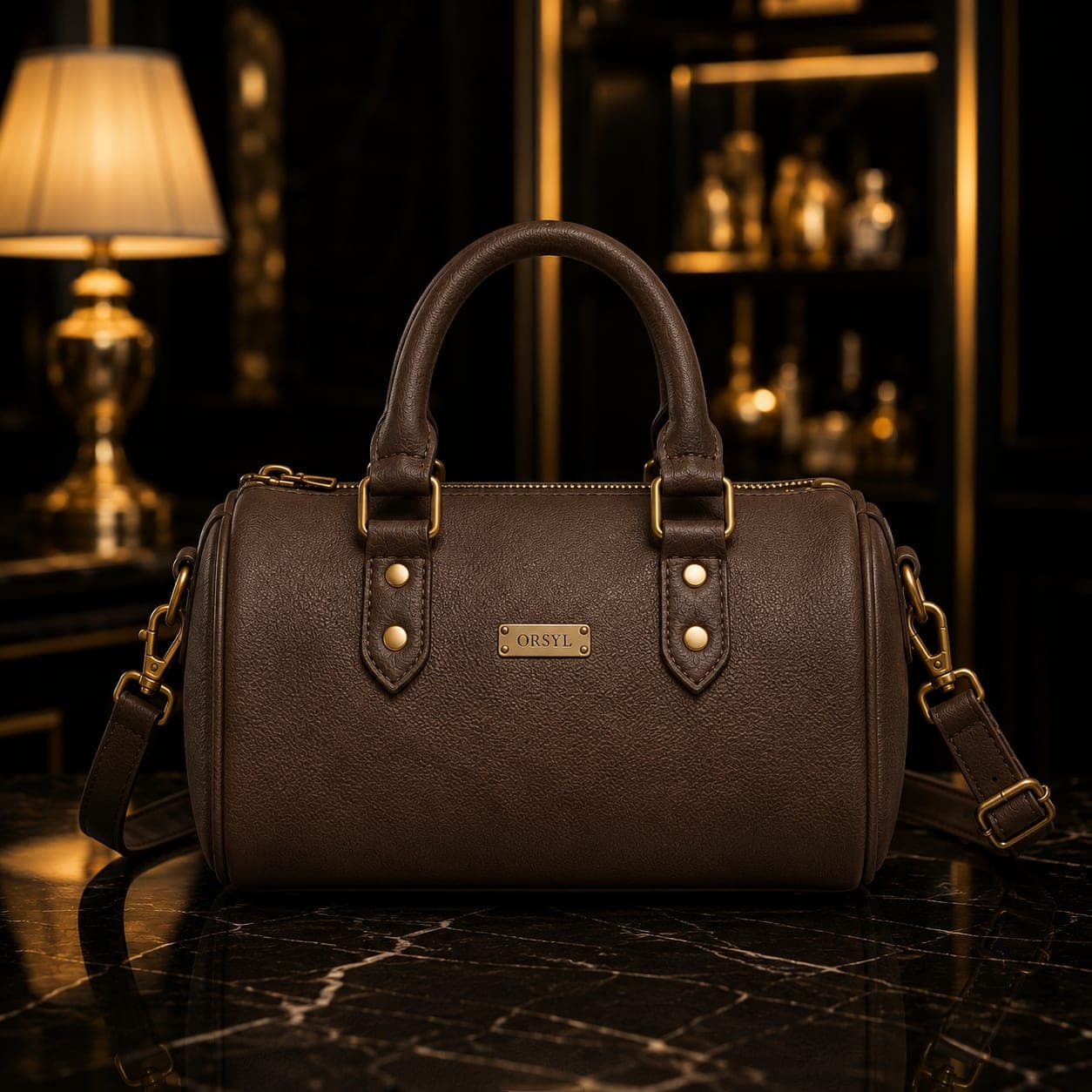 ORSYL Élégance Boston Bag – Chocolate Brown Edition