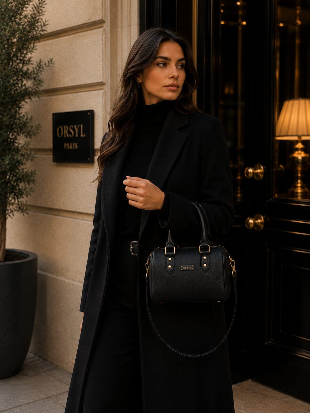 ORSYL Élégance Boston Bag – Midnight Black Edition
